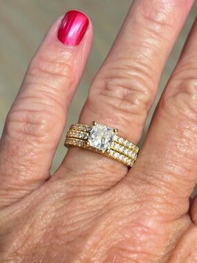 Modern Gents solitaire princess cut with bands